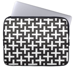 Protection Pour Ordinateur Portable Géométrie noir et blanc
