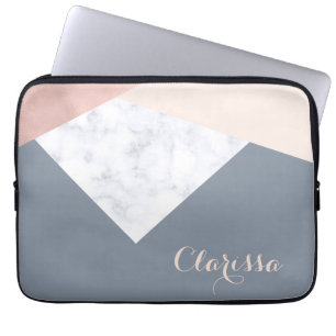 Protection Pour Ordinateur Portable géométrique beige gris d'or rose élégant de ma