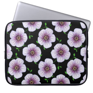 Protection Pour Ordinateur Portable Géranium pourpre bleu floral sur toute couleur