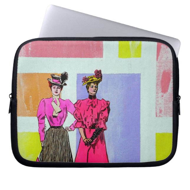 Protection Pour Ordinateur Portable Gibson Girls in a Mondrian Motif (Devant)