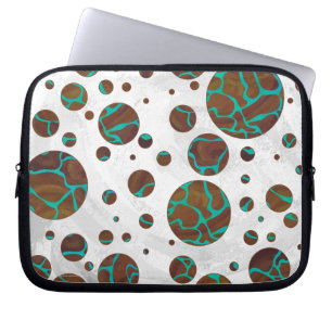 Protection Pour Ordinateur Portable Girafe Marron et Imprimé Turquoise