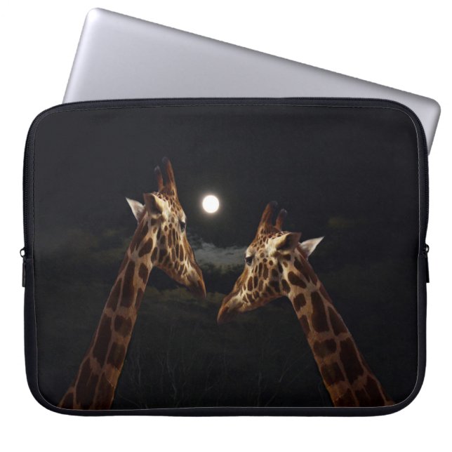 Protection Pour Ordinateur Portable Giraffe Love In the Moonlight (Devant)
