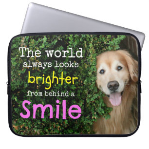 Protection Pour Ordinateur Portable Golden Retriever Derrière Un Sourire