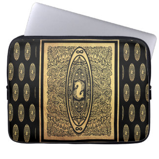 Protection Pour Ordinateur Portable Golden Seahorse Mandala - Ornate Infinity Design