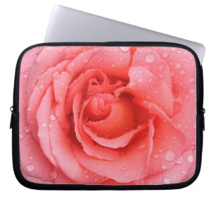 Protection Pour Ordinateur Portable Gouttes d'eau de rose rouge romantique