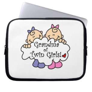 Protection Pour Ordinateur Portable Grand-mère de jumeaux cadeaux de filles