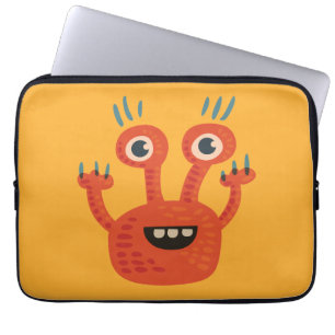 Protection Pour Ordinateur Portable Grand monstre mignon de sourire observé drôle