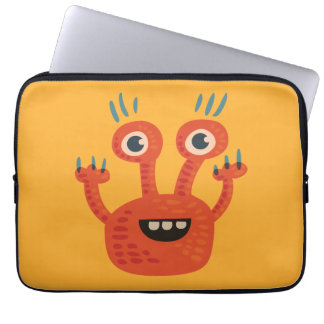 Protection Pour Ordinateur Portable Grand monstre mignon de sourire observé drôle