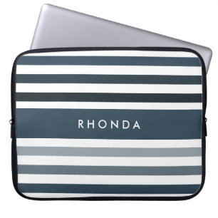 Protection Pour Ordinateur Portable Grandes bandes populaires avec nom en bleu profond