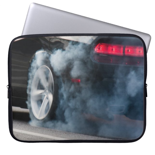 Protection Pour Ordinateur Portable Gravure de voiture noire (Devant)