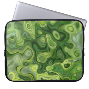Protection Pour Ordinateur Portable Green Amoeba Motif Art Abstrait