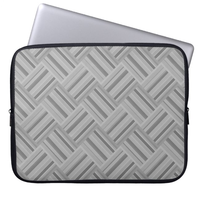 Protection Pour Ordinateur Portable Grey stripes diagonal weave pattern (Devant)