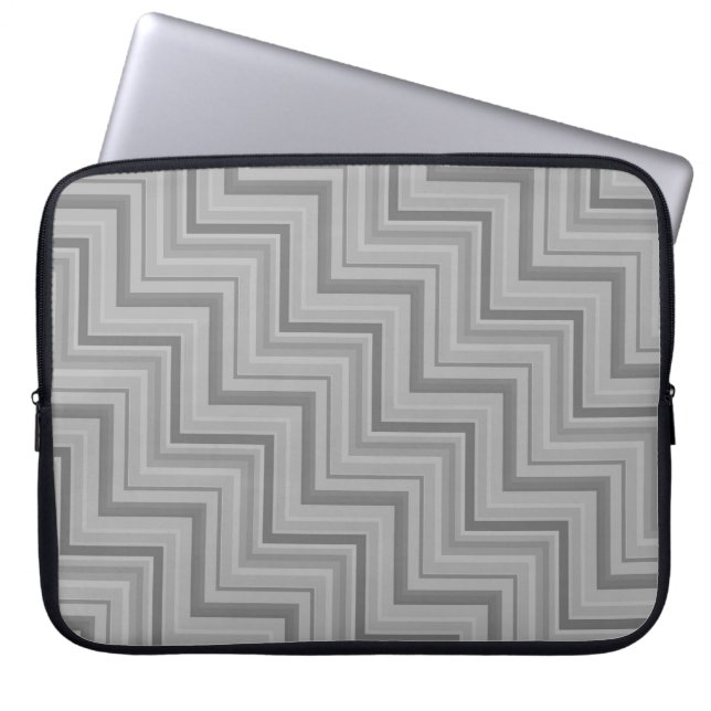 Protection Pour Ordinateur Portable Grey stripes stairs pattern (Devant)