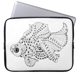 Protection Pour Ordinateur Portable Griffonnage de poissons