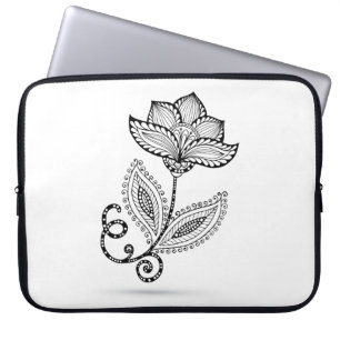 Protection Pour Ordinateur Portable Griffonnages de Paisley Mehndi de henné
