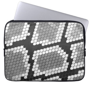 Protection Pour Ordinateur Portable Gris de serpent, blanc et noir