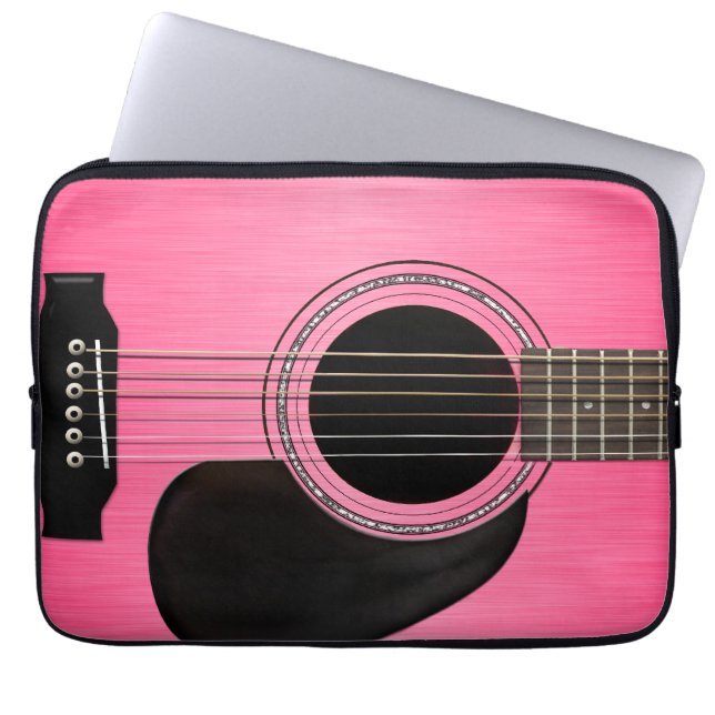 Protection Pour Ordinateur Portable Guitare rose (Devant)