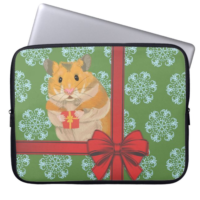 Protection Pour Ordinateur Portable Hammy Christmas Hamster Noël (Devant)