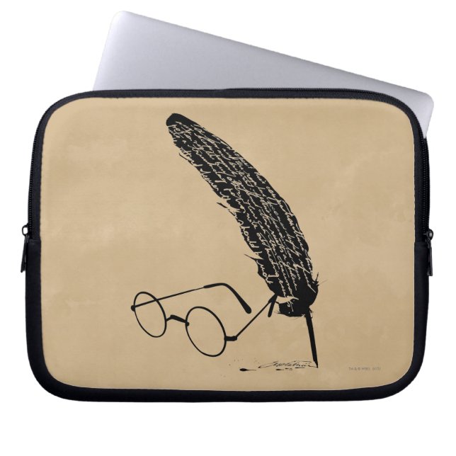 Protection Pour Ordinateur Portable Harry Potter | Lunettes et plume (Devant)