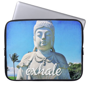 Protection Pour Ordinateur Portable Hawaii Tropical Buddha Photo Exhale Citation Scrip