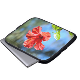 Protection Pour Ordinateur Portable Hibiscus rouge