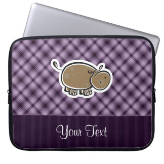 Protection Pour Ordinateur Portable Hippopotame mignon ; Pourpre
