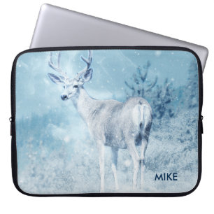 Protection Pour Ordinateur Portable Hivernal Cerfs et Pins sur mesure