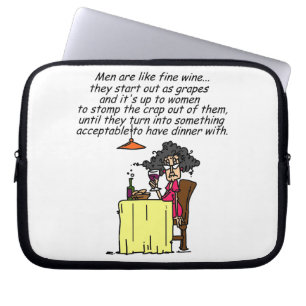 Protection Pour Ordinateur Portable Hommes et FIne Humour de vin