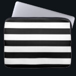 Protection Pour Ordinateur Portable Horizontal Black And White Stripes<br><div class="desc">Bold black and white graphic stripes in horizontal or in vertical fashion are a modern classic graphic design style that always make for a great custom gift for yourself or for someone special on your list, these are sure to make an impression on any festive occasions. Email us using the...</div>