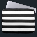Protection Pour Ordinateur Portable Horizontal Black And White Stripes<br><div class="desc">Bold black and white graphic stripes in horizontal or in vertical fashion are a modern classic graphic design style that always make for a great custom gift for yourself or for someone special on your list, these are sure to make an impression on any festive occasions. Email us using the...</div>