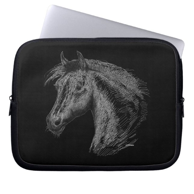 Protection Pour Ordinateur Portable Horse:  Black (Devant)