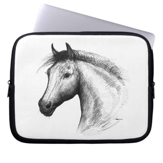 Protection Pour Ordinateur Portable Horse : White (Devant)