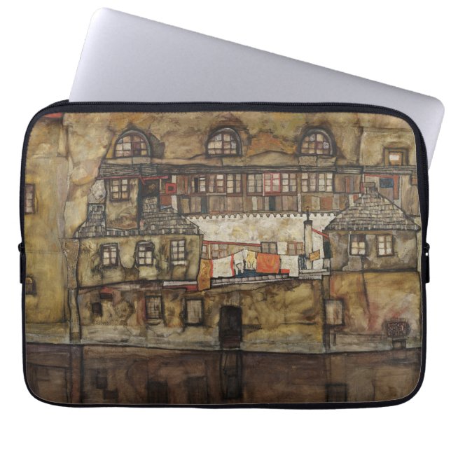 Protection Pour Ordinateur Portable House Wall on River par Egon Schiele (Devant)