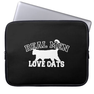Protection Pour Ordinateur Portable Humoristique Vrais Hommes Aimer Chats