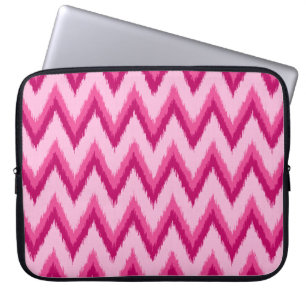 Protection Pour Ordinateur Portable Ikat Chevron Stripes - Fuchsia et rose pâle