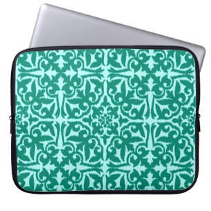 Protection Pour Ordinateur Portable Ikat damask pattern - Turquoise et Aqua