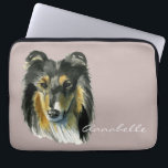 Protection Pour Ordinateur Portable Illustration d'aquarelle de chien de colley<br><div class="desc">C'est une peinture d'un chien de regard majestueux de colley. Elle a la fourrure bronzage,  noire,  et blanche.</div>