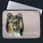 Protection Pour Ordinateur Portable Illustration d'aquarelle de chien de colley<br><div class="desc">C'est une peinture d'un chien de regard majestueux de colley. Elle a la fourrure bronzage,  noire,  et blanche.</div>