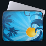 Protection Pour Ordinateur Portable Illustration de vague de la mer du soleil et du Su<br><div class="desc">Ce design d'illustration amusant présente des vagues de la mer qui surplombent le soleil. Vous pouvez ajouter votre nom ou votre monogramme dans le sun circle pour personnaliser cet article. Il vous suffit de cliquer sur le bouton "Customiser" et d'entrer votre texte. Cette illustration colorée a été adaptée grâce à...</div>