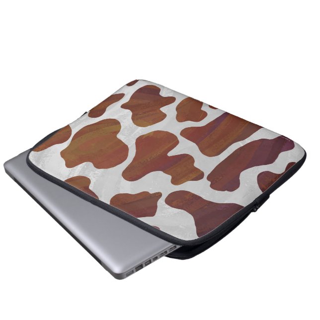 Protection Pour Ordinateur Portable Impression Brown et blanche de vache (Devant bas)