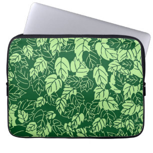 Protection Pour Ordinateur Portable Impression de feuille japonaise, vert émeraude et