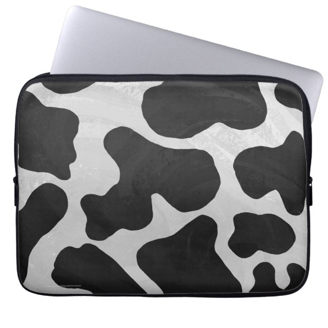 Protection Pour Ordinateur Portable Impression noire et blanche de vache (Devant)