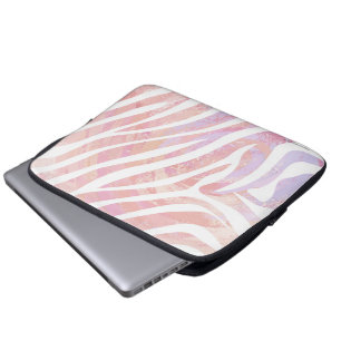 Protection Pour Ordinateur Portable Impression zèbre rose et blanc