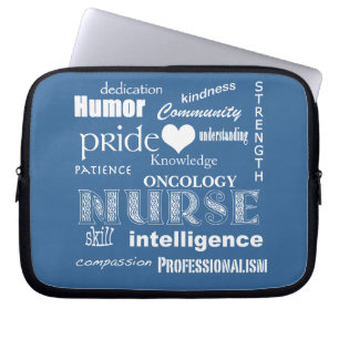 Protection Pour Ordinateur Portable Infirmière Attributes/ONCOLOGY (personnalisable)