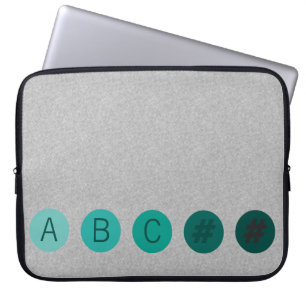 Protection Pour Ordinateur Portable Initiales vertes d'Aqua de POINTS