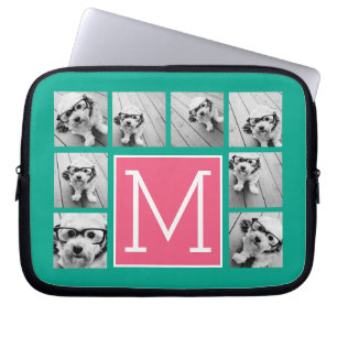 Protection Pour Ordinateur Portable Instagram rose turquoise et chaud 8 Photo Collage