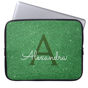 Protection Pour Ordinateur Portable Irlandais vert de monogramme de parties