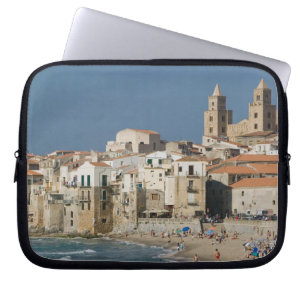 Protection Pour Ordinateur Portable Italie, Sicile, Cefalu, Vue de la ville avec le Du
