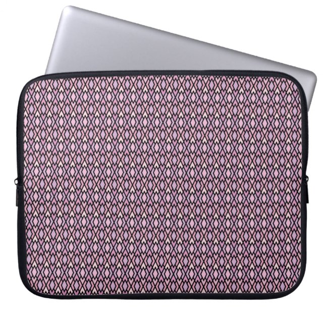 Protection Pour Ordinateur Portable Jacquard rose et noir (Devant)