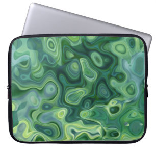 Protection Pour Ordinateur Portable Jade Green Portable Abstrait Amoeba Art